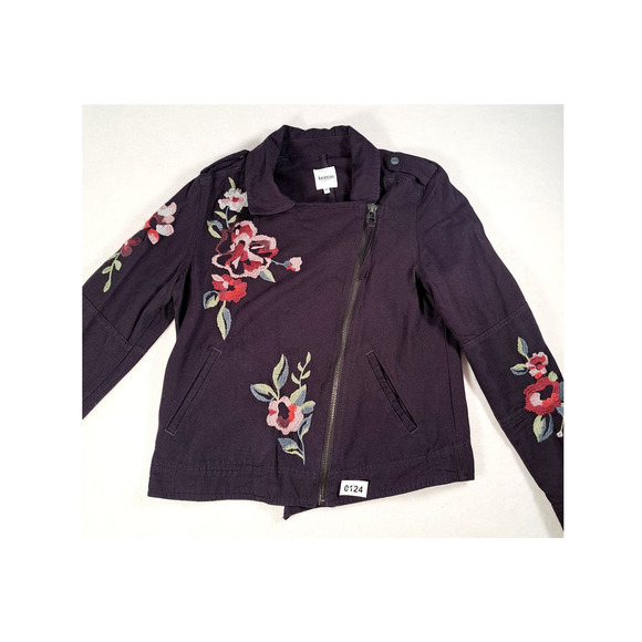 kensie jeans Jackets & Blazers - Kensie Jeans Women's Cotton Zipper Jacket Embroidered Flower Design Medium